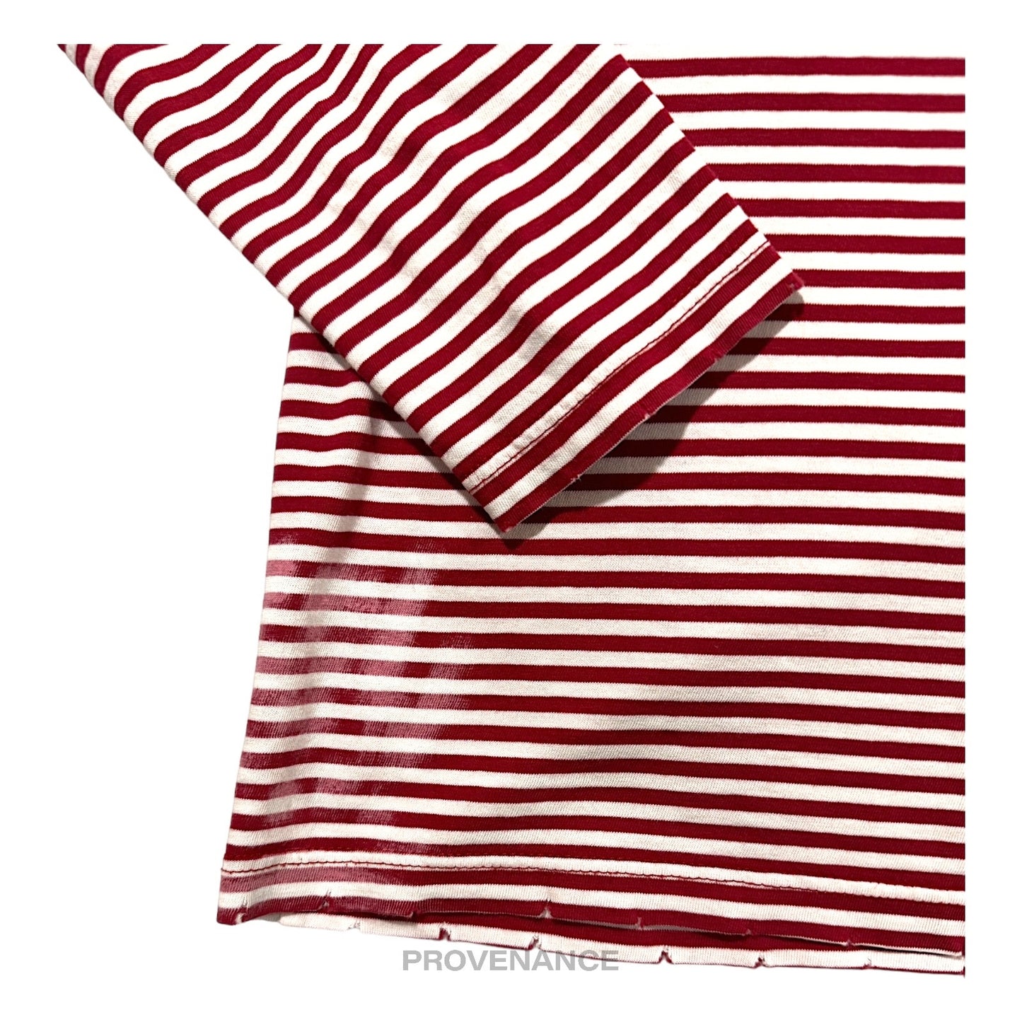 🔴 Balmain Striped Long Sleeve T-Shirt - Red White