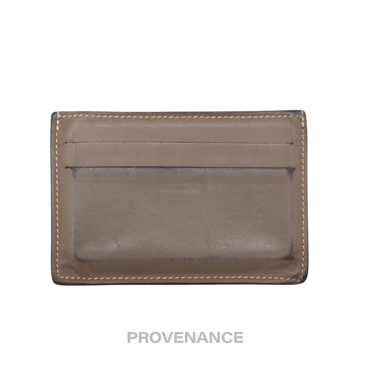 🔴 Hermes Citizen Twill Card Wallet - Etoupe Swift Leather