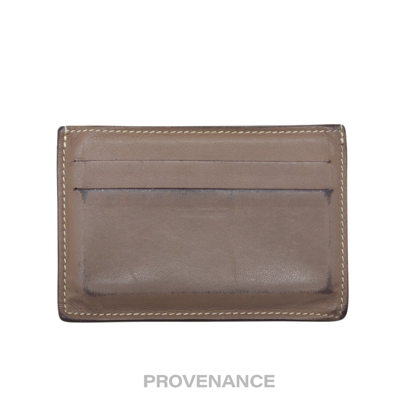 🔴 Hermes Citizen Twill Card Wallet - Etoupe Swift Leather