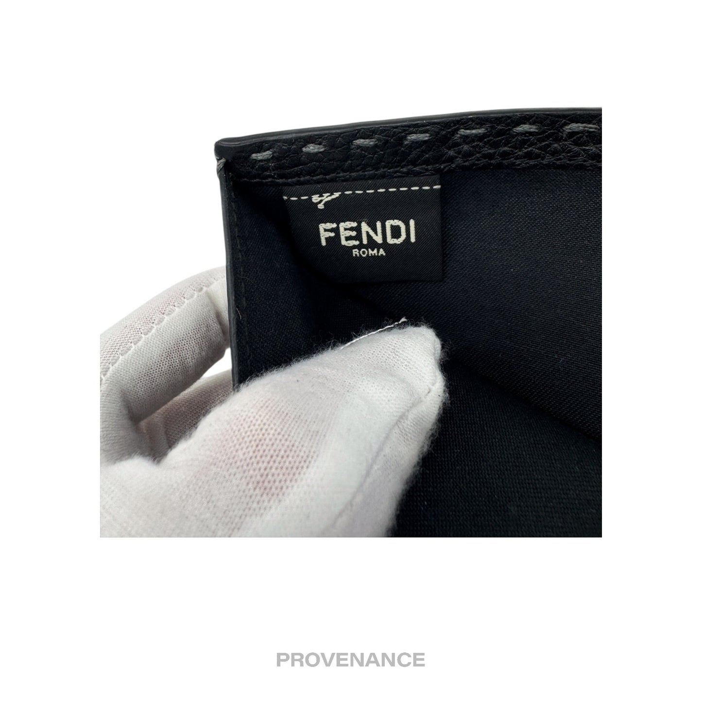 🔴 Fendi Selleria Horizontal Wallet - Charcoal Roman Leather