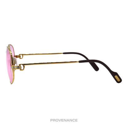 🔴 Cartier Romance Louis (Drake) Sunglasses - Gold Pink 54