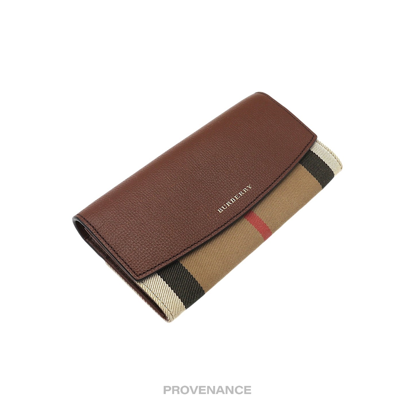 🔴 Burberry  Long Envelope Snap Wallet - Brown Nova Check