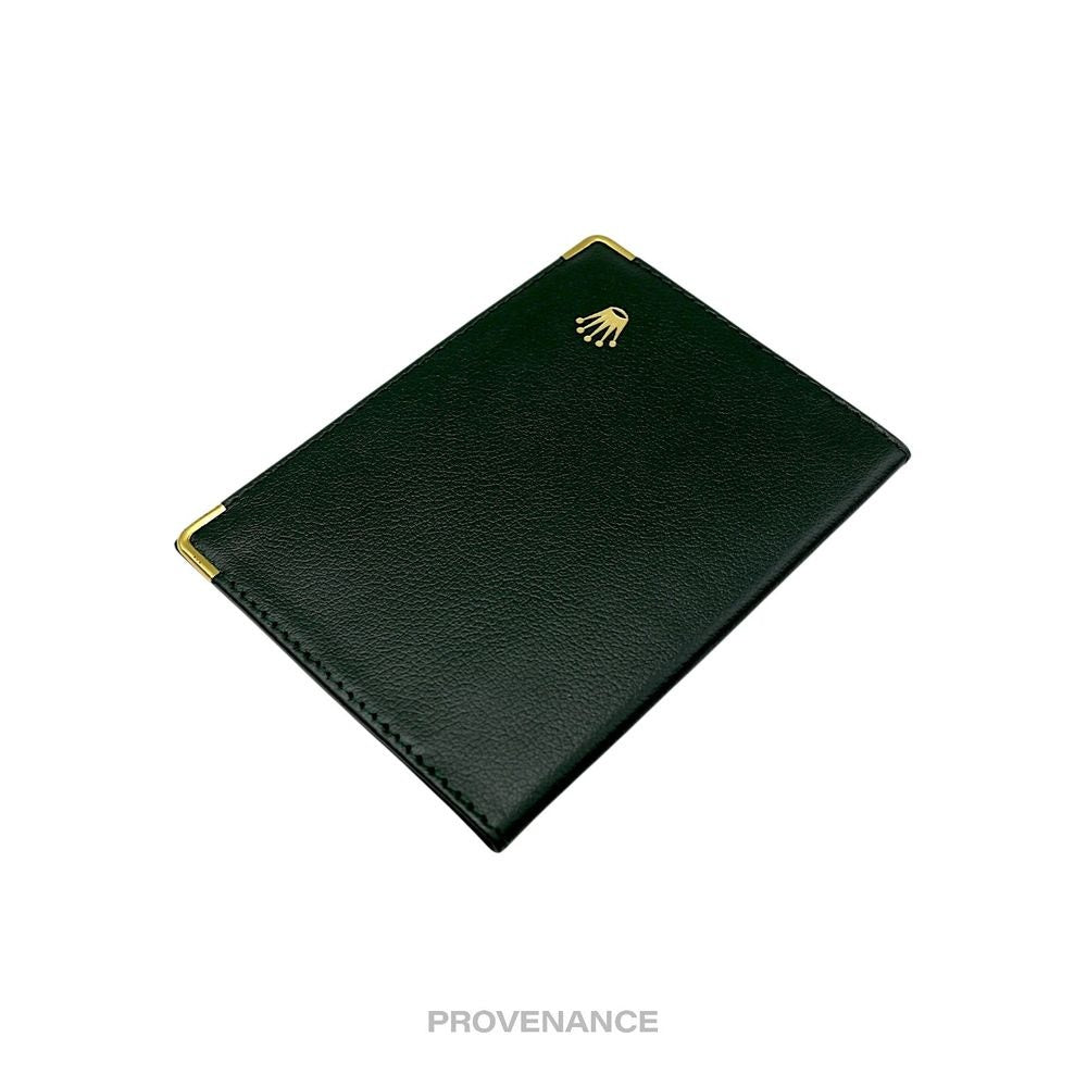 🔴 Rolex Crown Passport Wallet - Forest Green Leather R