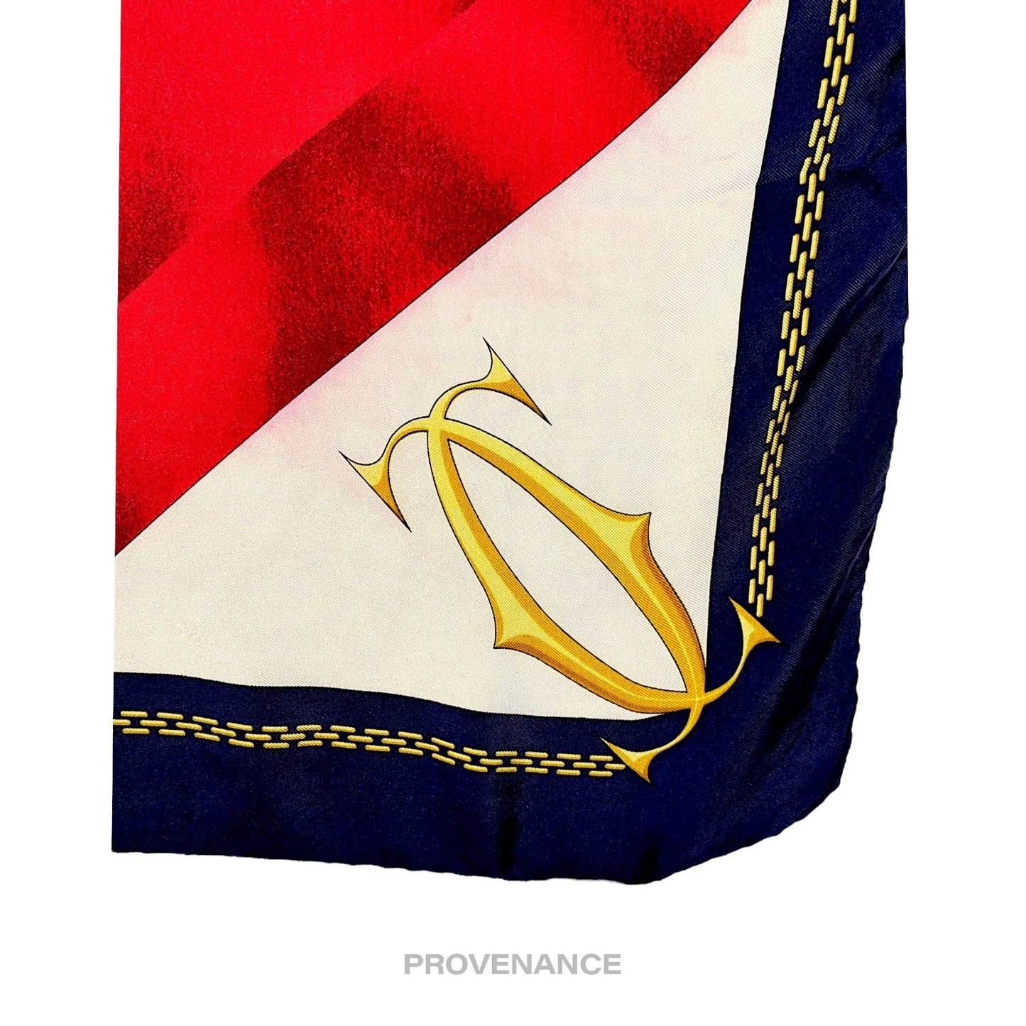 🔴 Cartier Ruby Gem Chain Logo Silk Scarf - Multicolor 80