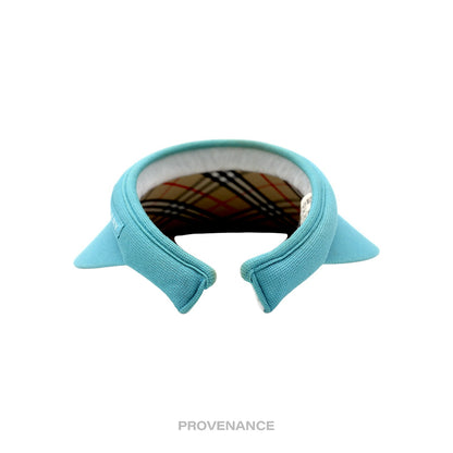 🔴 Burberry Golf Knight Logo Visor - Sky Blue Nova Check