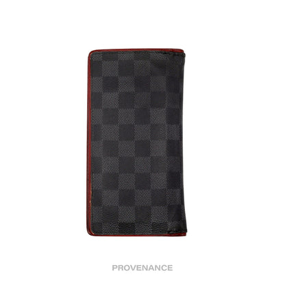 🔴 Louis Vuitton Brazza Long Wallet - Damier Graphite Red
