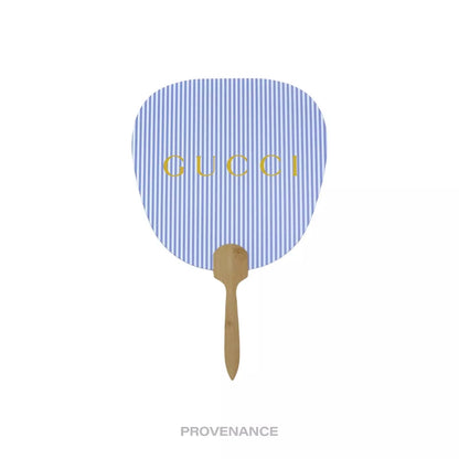 🔴 Gucci Logo Bamboo Hand Fan - Striped