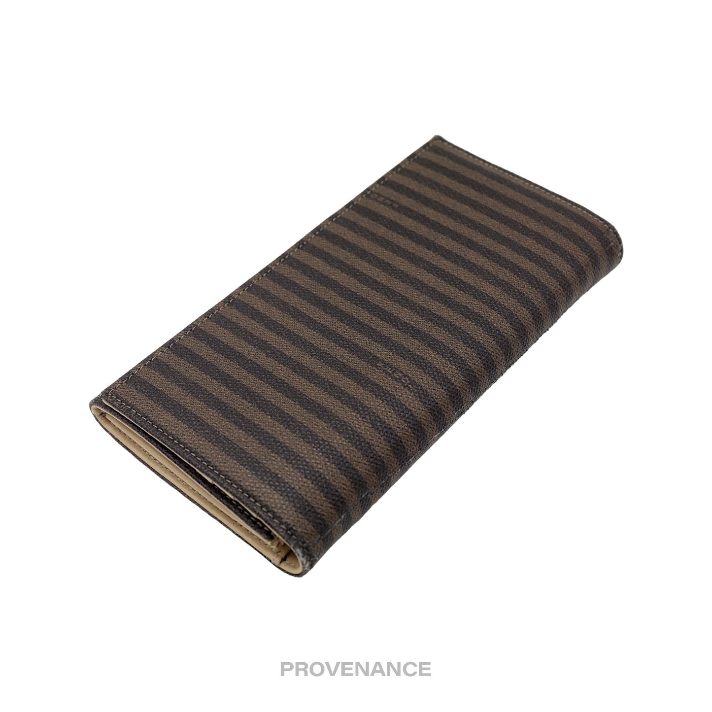 🔴 Fendi Snap Long Wallet - Striped Pequin