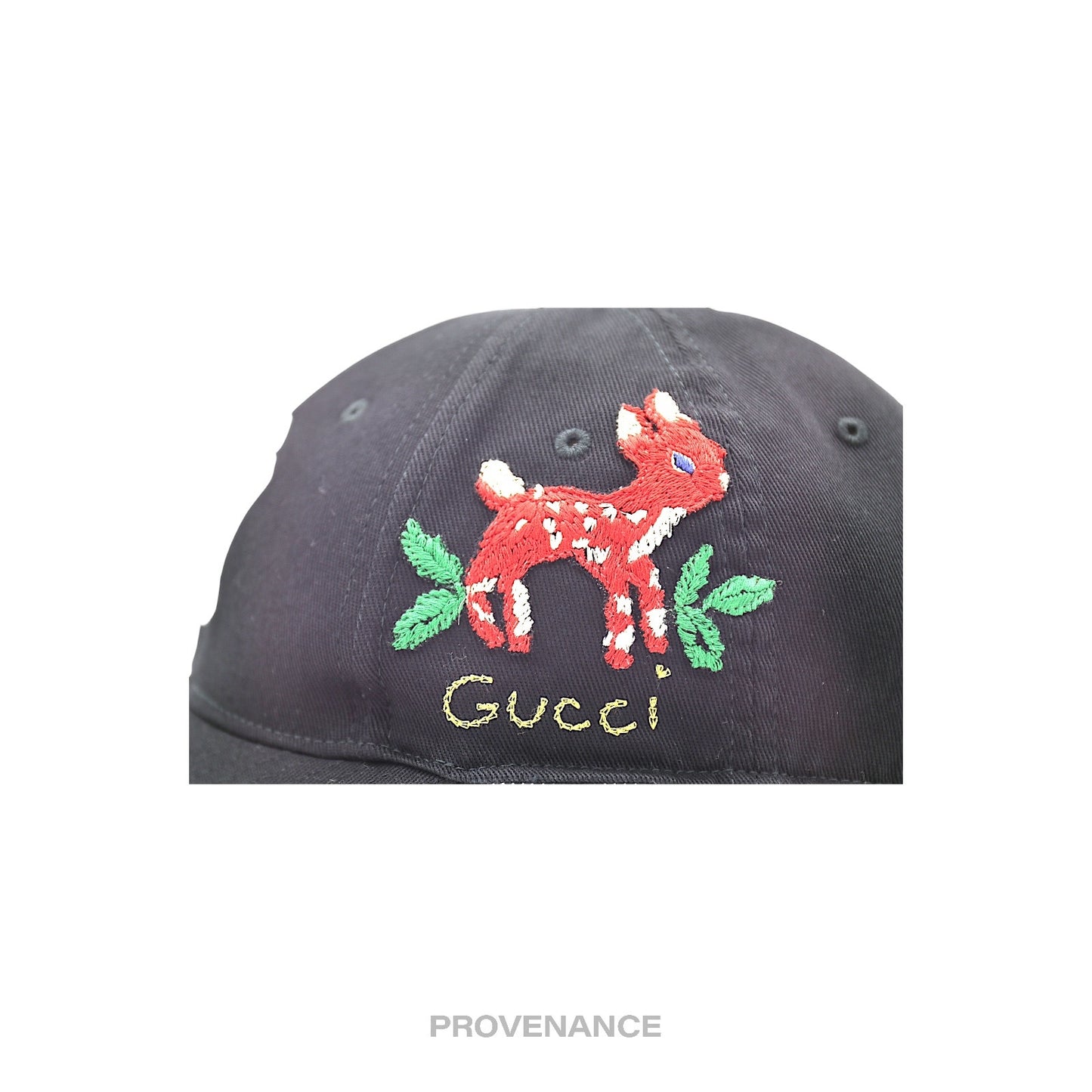 🔴 Gucci x NY Yankees Embroidered Hat Cap - Black Deer Bambi