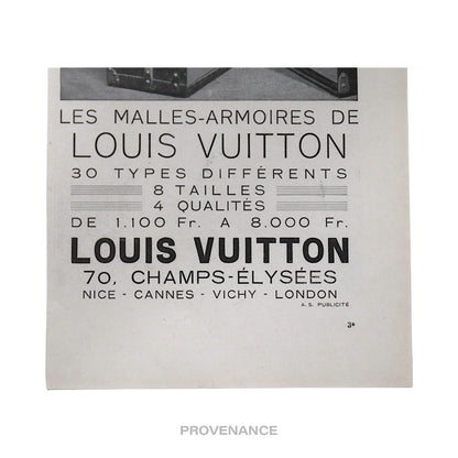 🔴 Louis Vuitton Antique Vintage Newsprint Ad - ARMOIRES