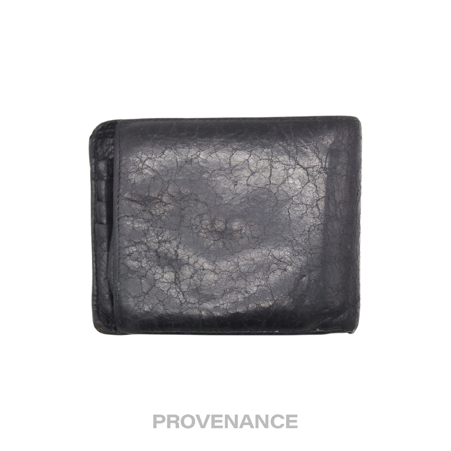 🔴 Balenciaga Screw Stud Bifold Wallet - Black Lambskin