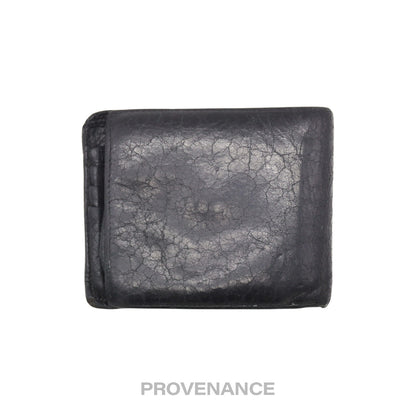 🔴 Balenciaga Screw Stud Bifold Wallet - Black Lambskin