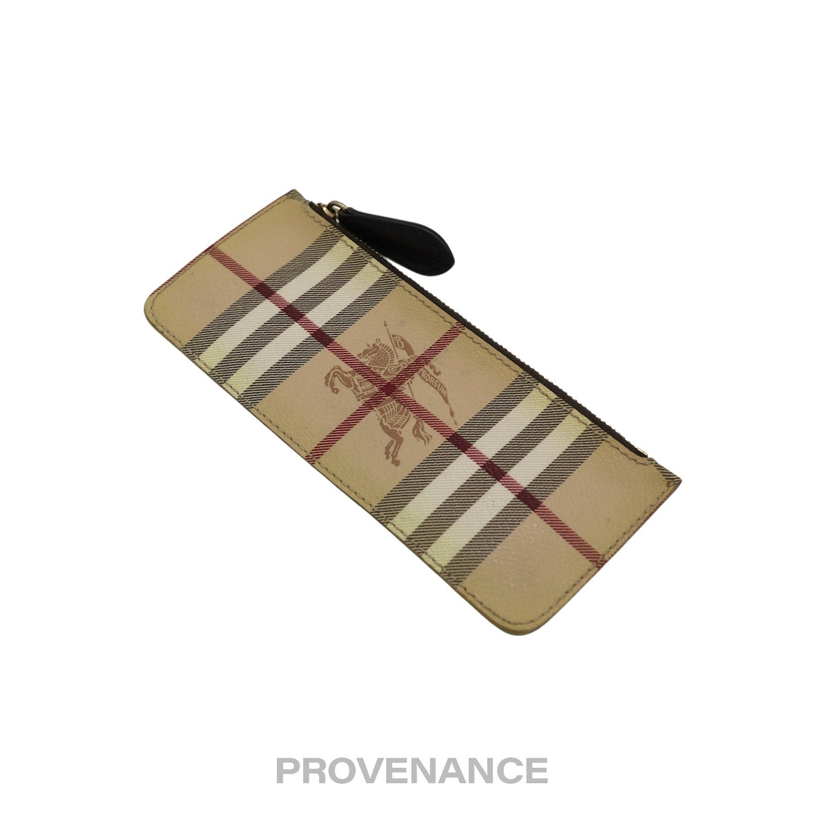 🔴 Burberry Zip Pouch - Haymarket Check Chocolate Brown
