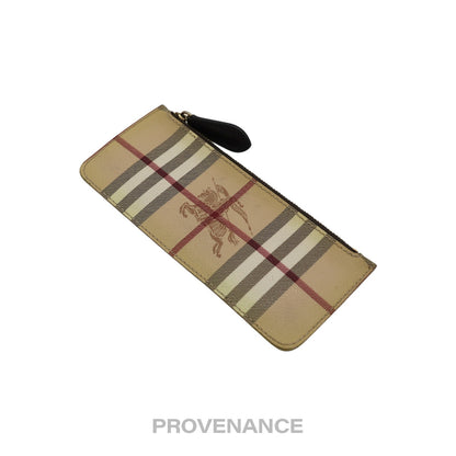🔴 Burberry Zip Pouch - Haymarket Check Chocolate Brown