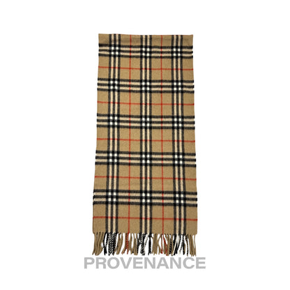 🔴 Vintage Burberrys Scarf Nova Check 100% Cashmere Camel