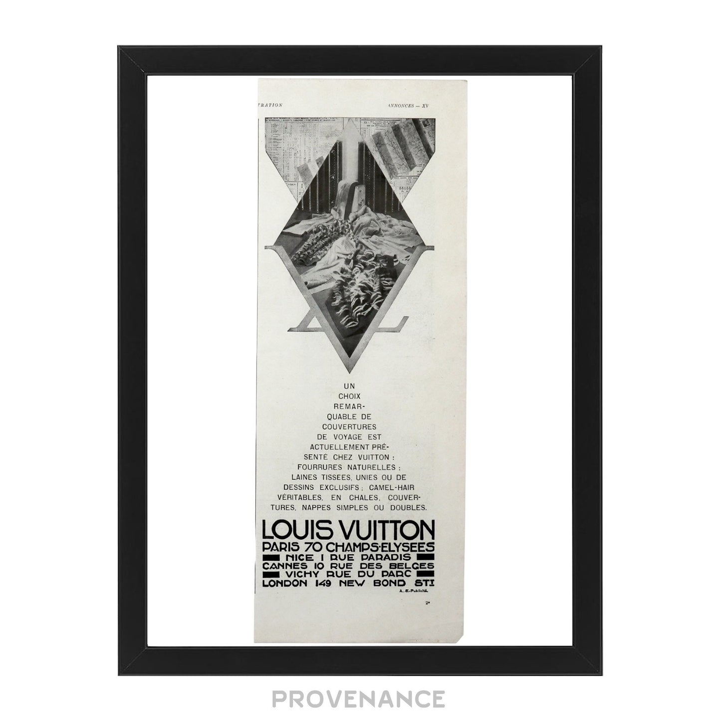 🔴 Louis Vuitton Antique Vintage Newsprint Ad - MATERIALS