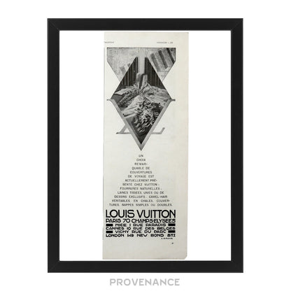 🔴 Louis Vuitton Antique Vintage Newsprint Ad - MATERIALS