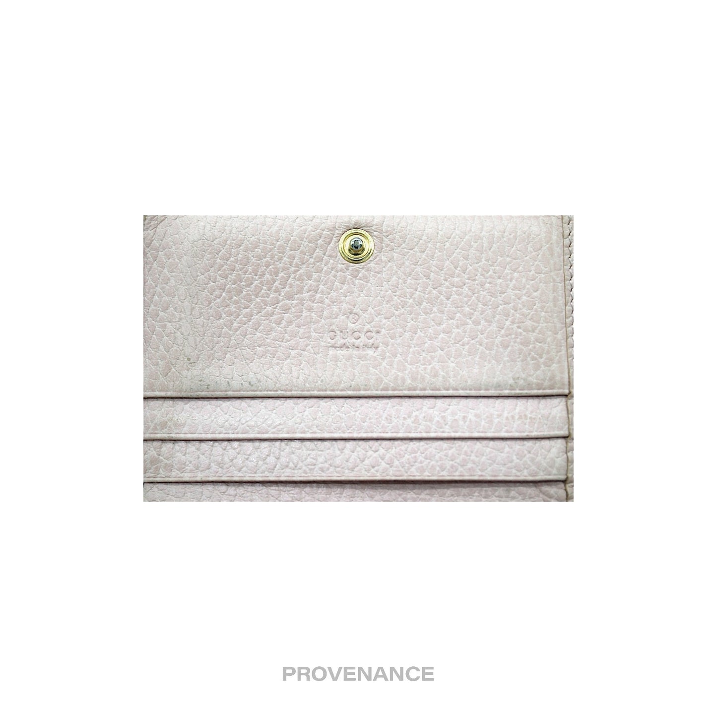 🔴 Gucci GG Marmont Card Holder Wallet - Pink Leather