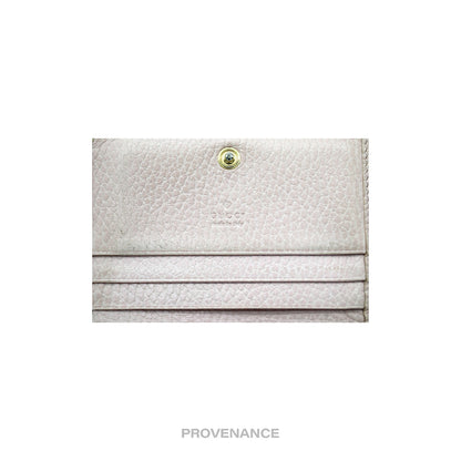 🔴 Gucci GG Marmont Card Holder Wallet - Pink Leather