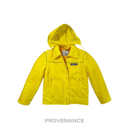 🔴 Moncler Logo Light Ski Jacket Coat - Yellow L Hood