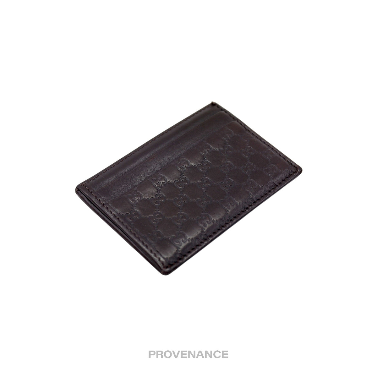 🔴 Gucci Card Holder Wallet - Dark Chocolate MicroGuccissima
