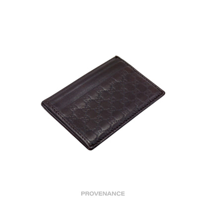 🔴 Gucci Card Holder Wallet - Dark Chocolate MicroGuccissima