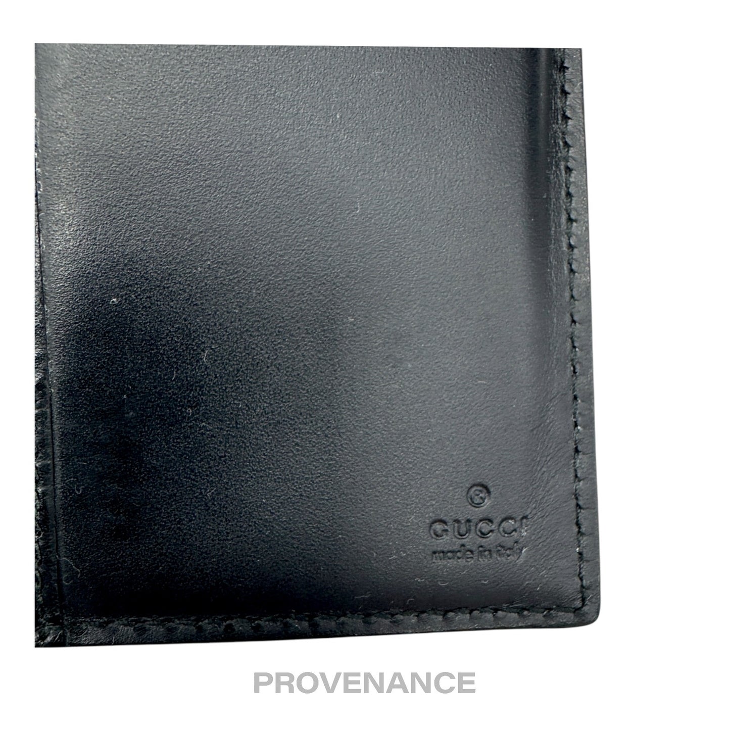 🔴 Gucci Long Wallet - Black Guccissima Leather