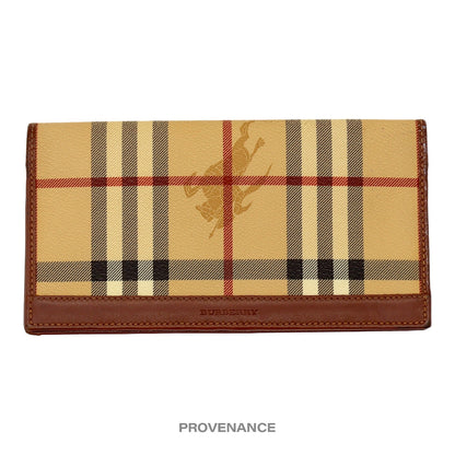 🔴 Burberry Long Wallet - Nova Check Brown