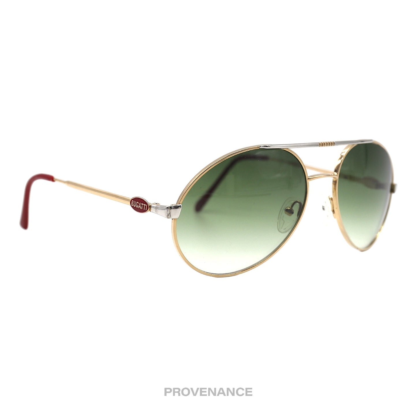 🔴 Bugatti Vintage 64319 Sunglasses - Gold/Green