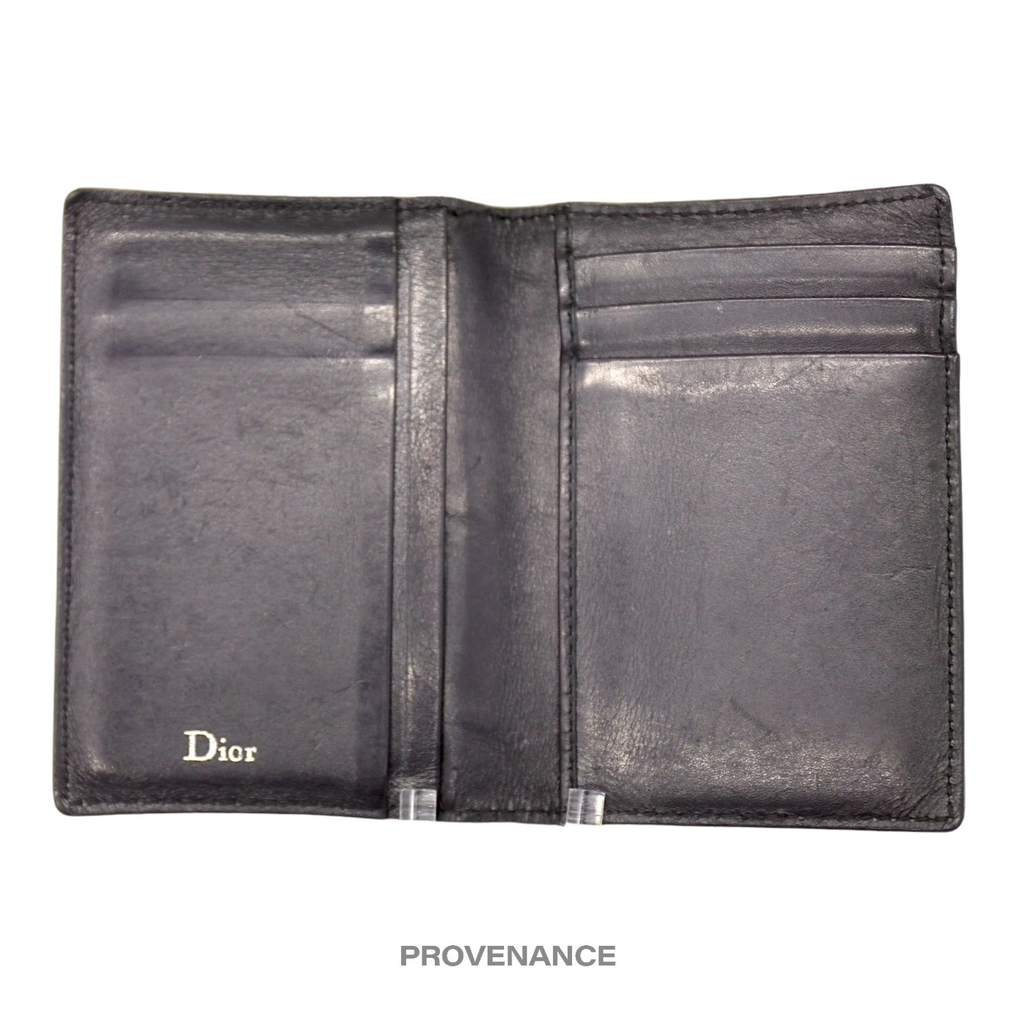 🔴 Dior Pocket Organizer Wallet - Perforated Black Leather