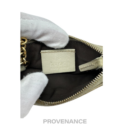 🔴 Gucci Key Pouch Cles - Ivory Chalk GG Guccissima Leather