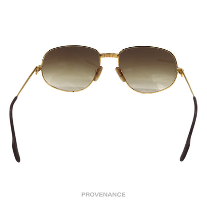 🔴 Cartier Romance Louis Sunglasses (Drake) - Gold Brown 56