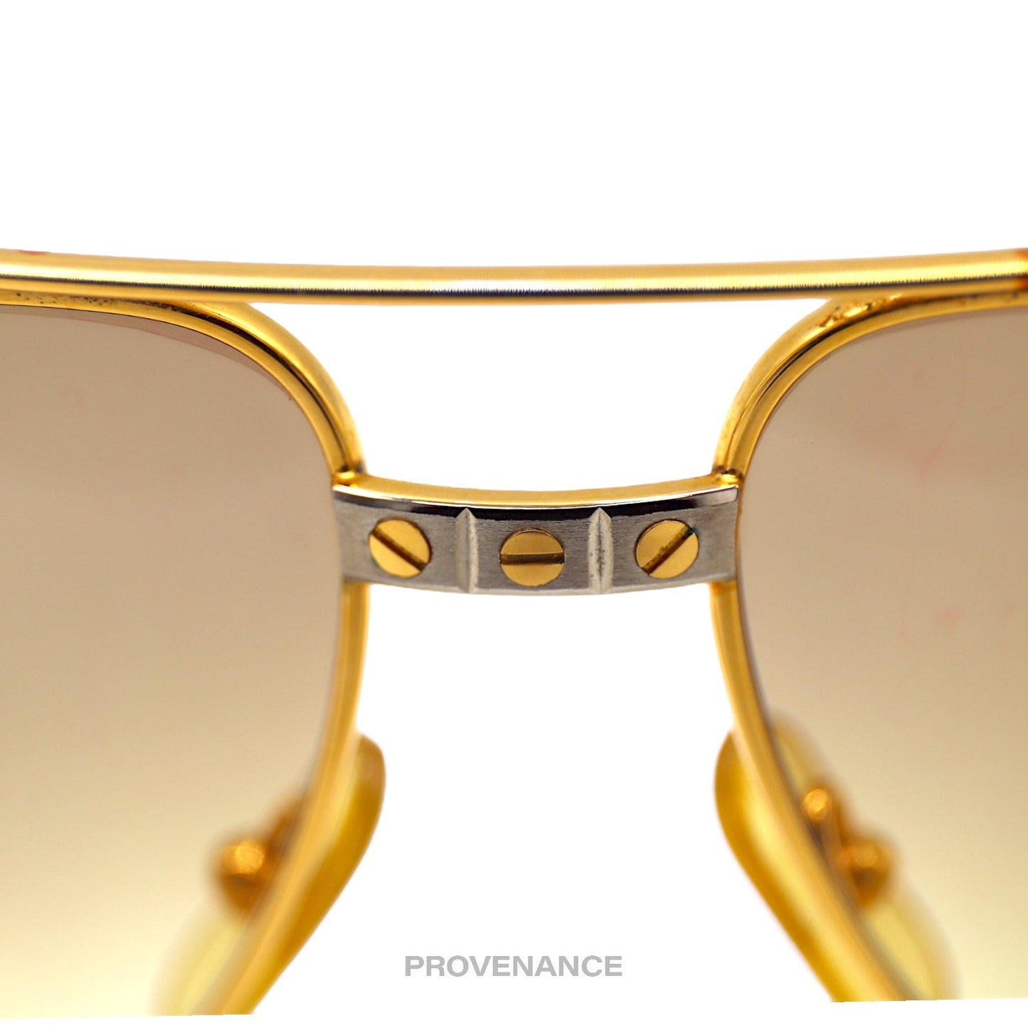 🔴 Cartier Vendome Santos Vintage Sunglasses - Gold Brown