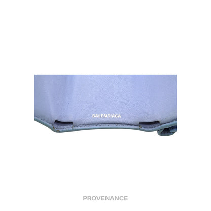 🔴 Balenciaga Papier Mini Card Wallet - Clouds Blue Leather