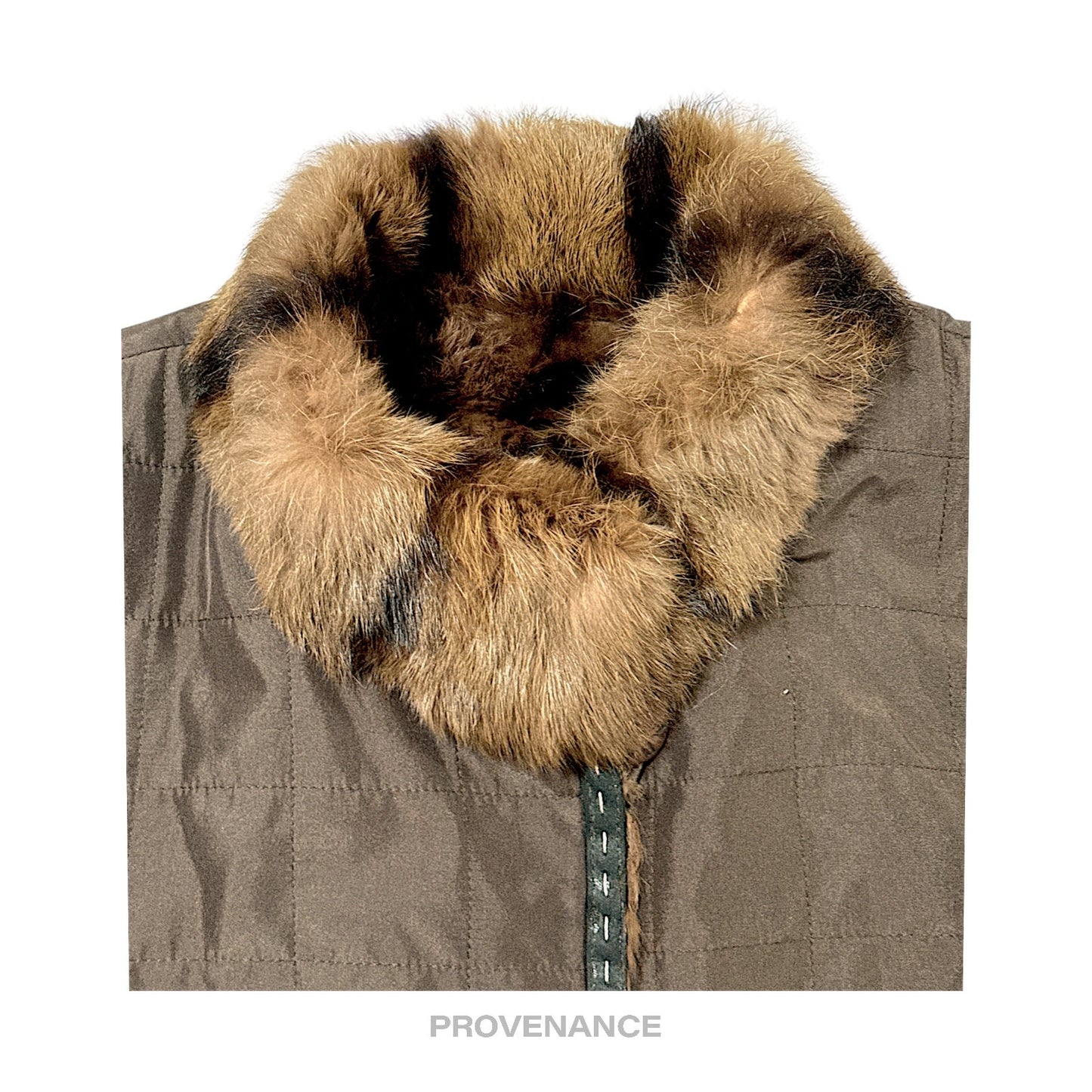 🔴 Balmain Reversible Rabbit Fur Jacket - Olive/Brown M W12