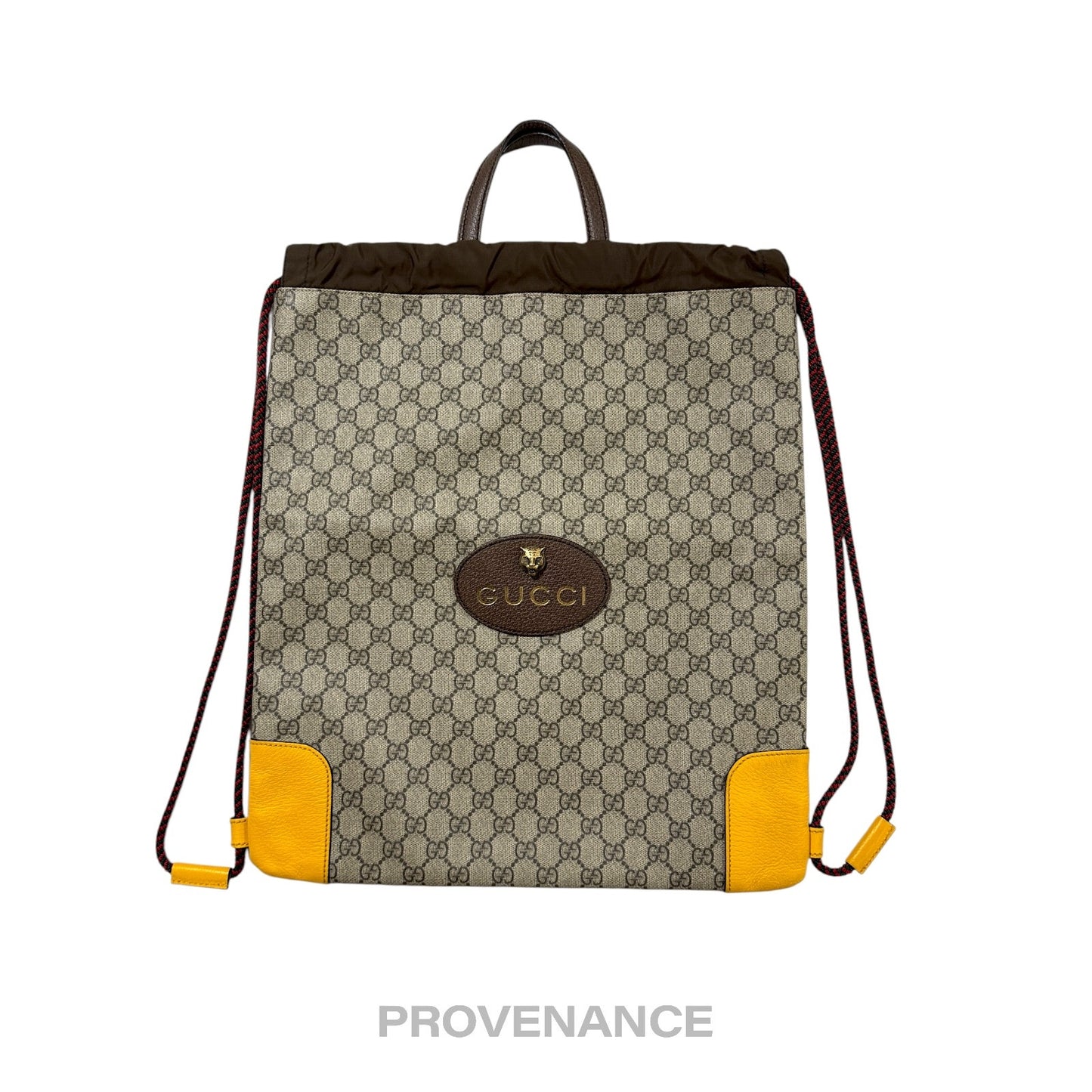 🔴 Gucci Neo Vintage Drawstring Tote Backpack - GG Canvas