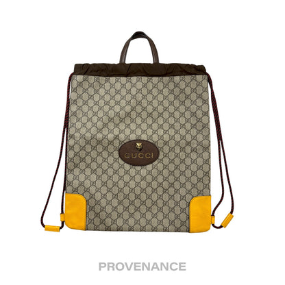 🔴 Gucci Neo Vintage Drawstring Tote Backpack - GG Canvas