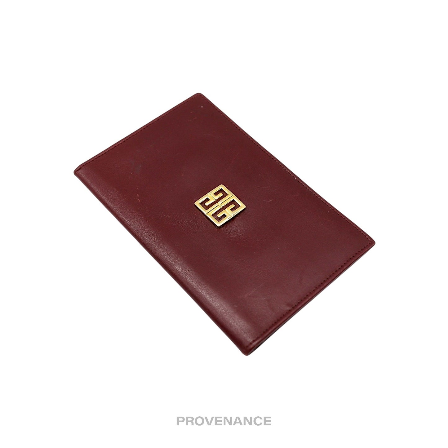 🔴 Givenchy 4G Logo ID Card Wallet - Burgundy Leather