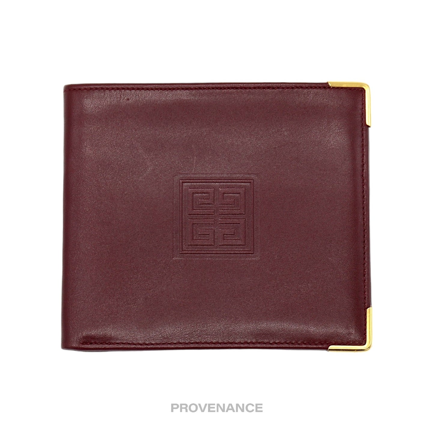 🔴 Givenchy Logo Bifold Wallet - Red Leather