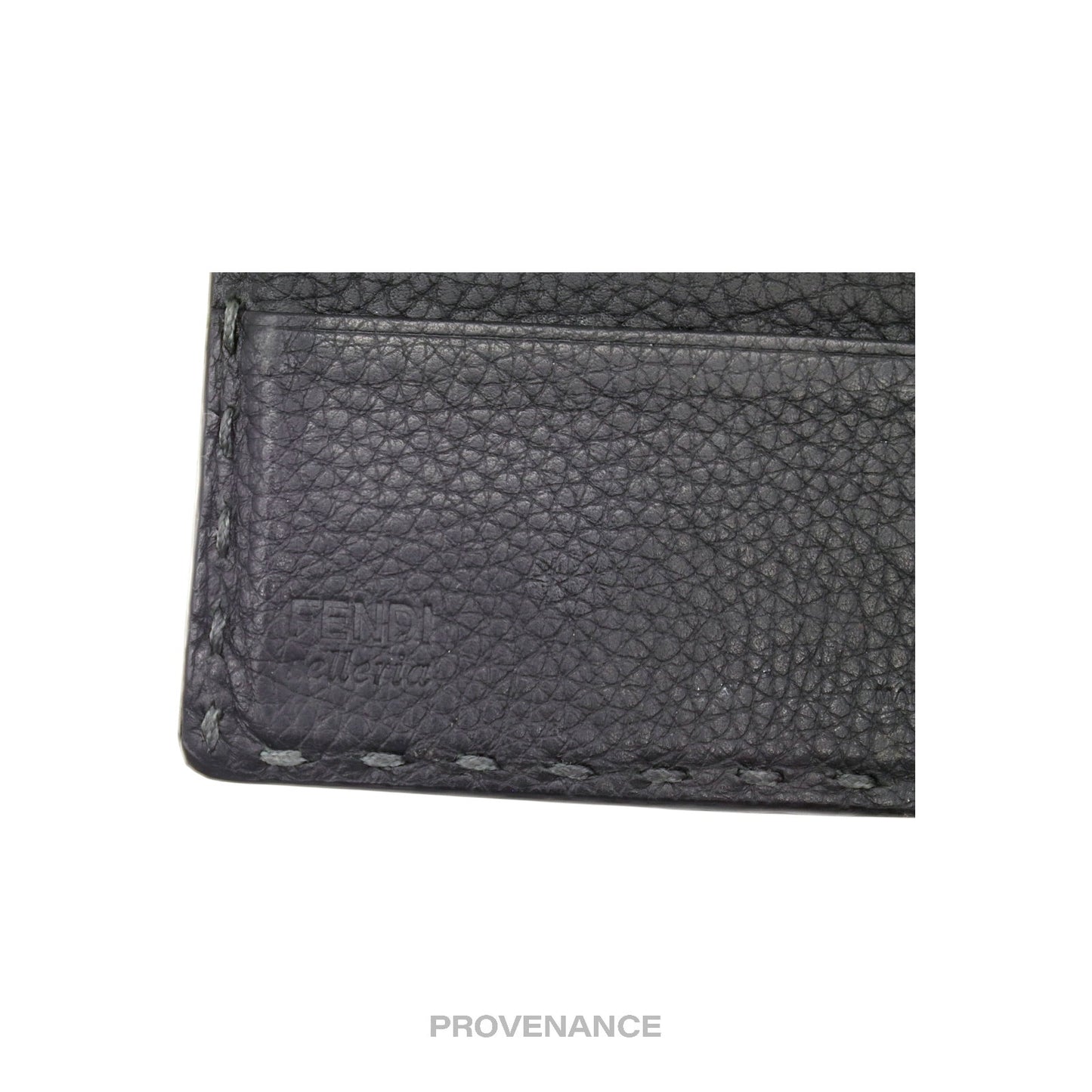 🔴 Fendi Selleria Horizontal Wallet - Charcoal Roman Leather