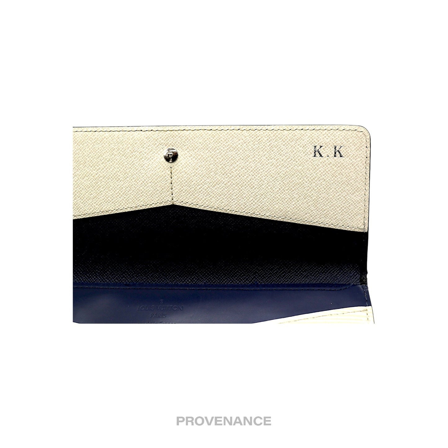 🔴 Louis Vuitton Long Wallet - White Blue Epi Patchwork