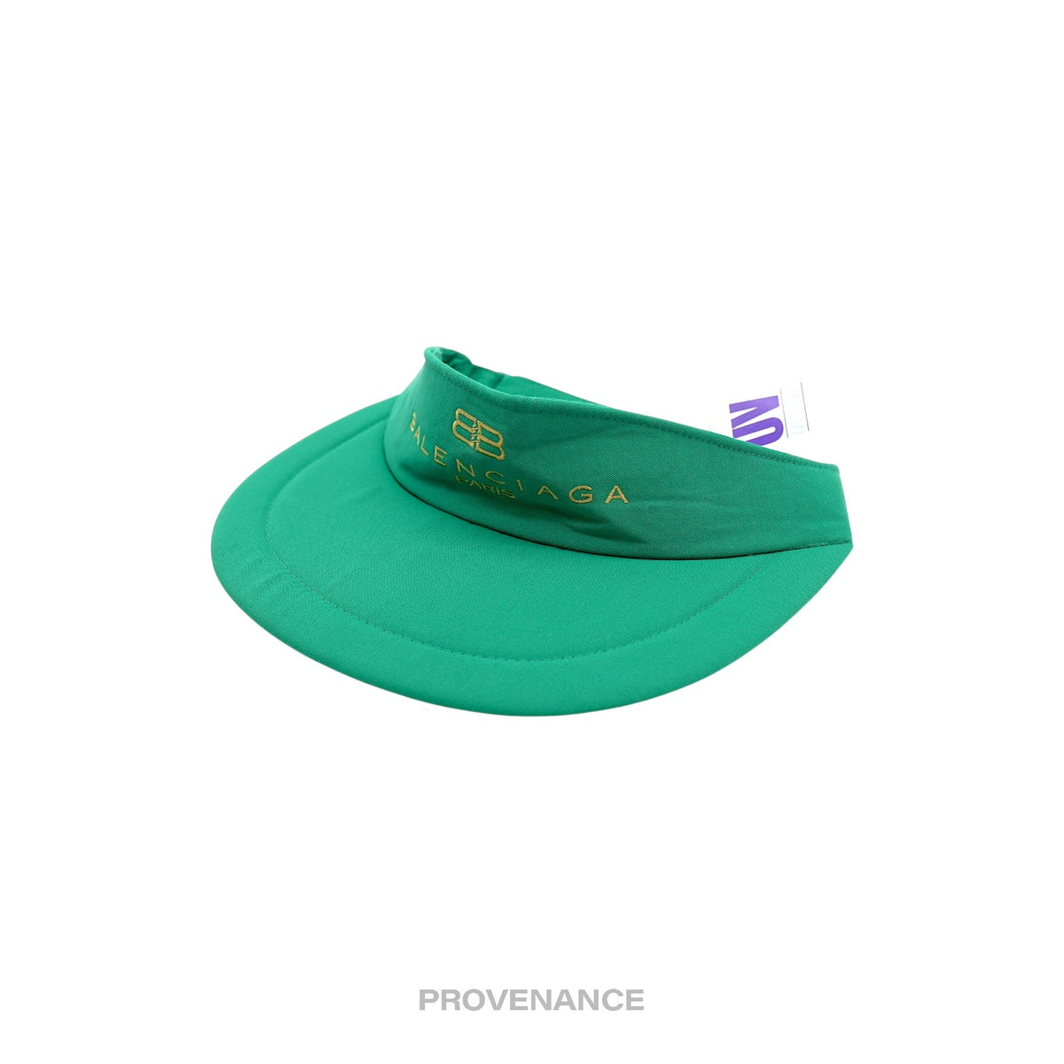 🔴 Balenciaga BB Logo Embroidered Visor - Green Vintage NOS