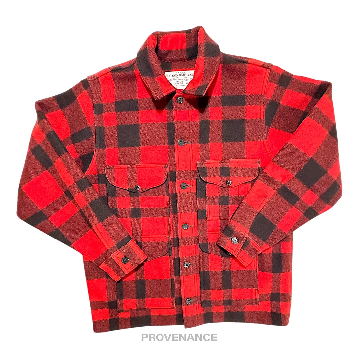 🔴 Filson Mackinaw Wool Cruiser Jacket - Red/Black Plaid 44