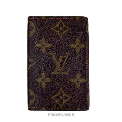 🔴 Louis Vuitton Pocket Organizer Card Wallet - Monogram Small "f"