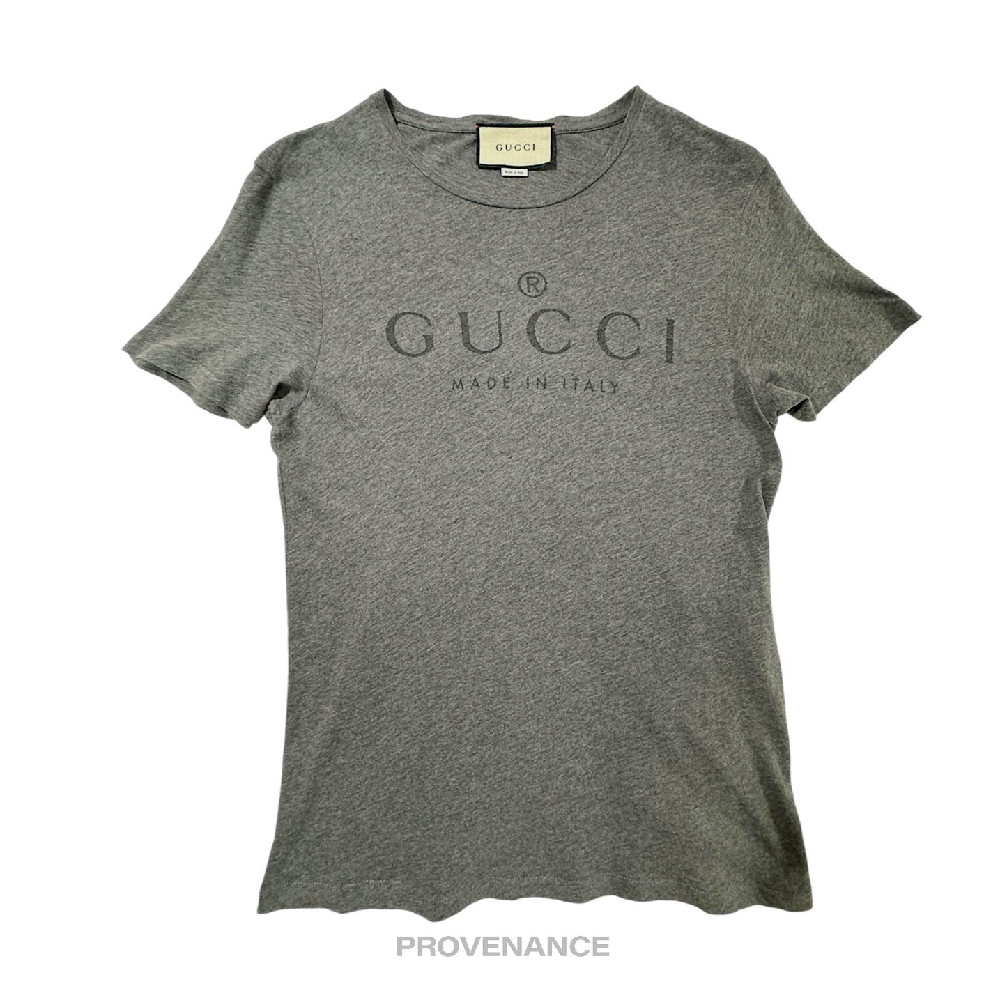 🔴 Gucci Made In Italy Logo T-Shirt - Heather Grey S