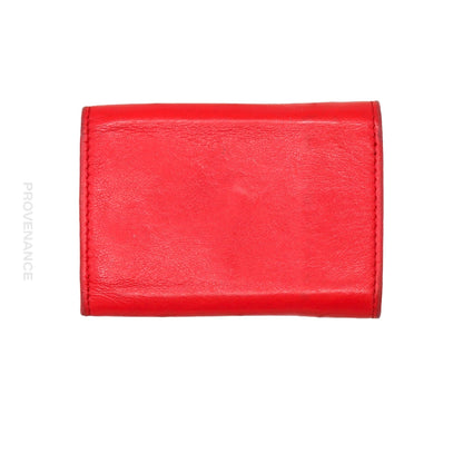 🔴 Balenciaga Papier Mini Wallet - Red Leather