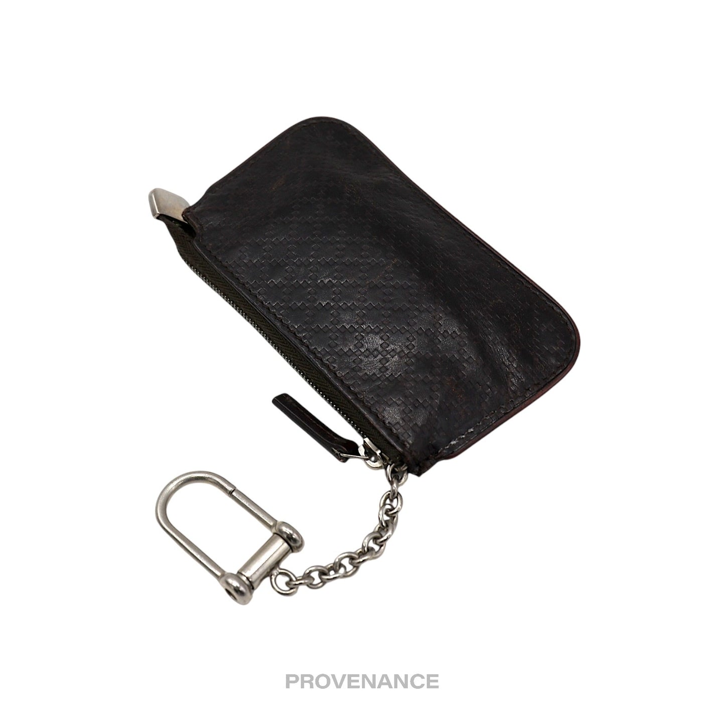 🔴 Gucci Key Pouch Cles - Chocolate Diamante Leather