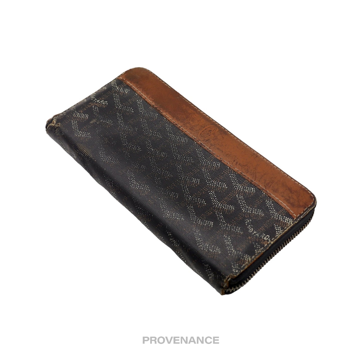 🔴 Goyard Matignon Long Zipped Wallet - Black/Tan