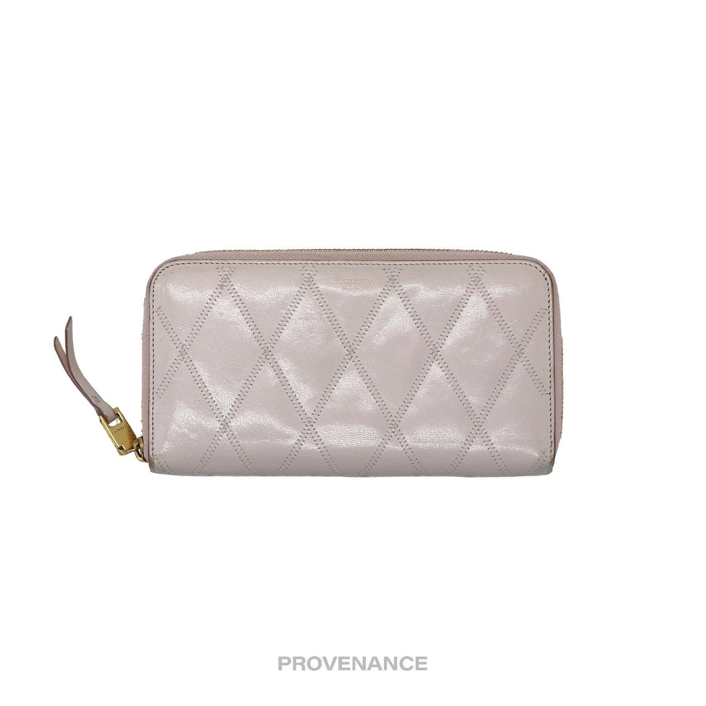 🔴 Givenchy Zip Long Wallet - Blush Quilted Leather Gold