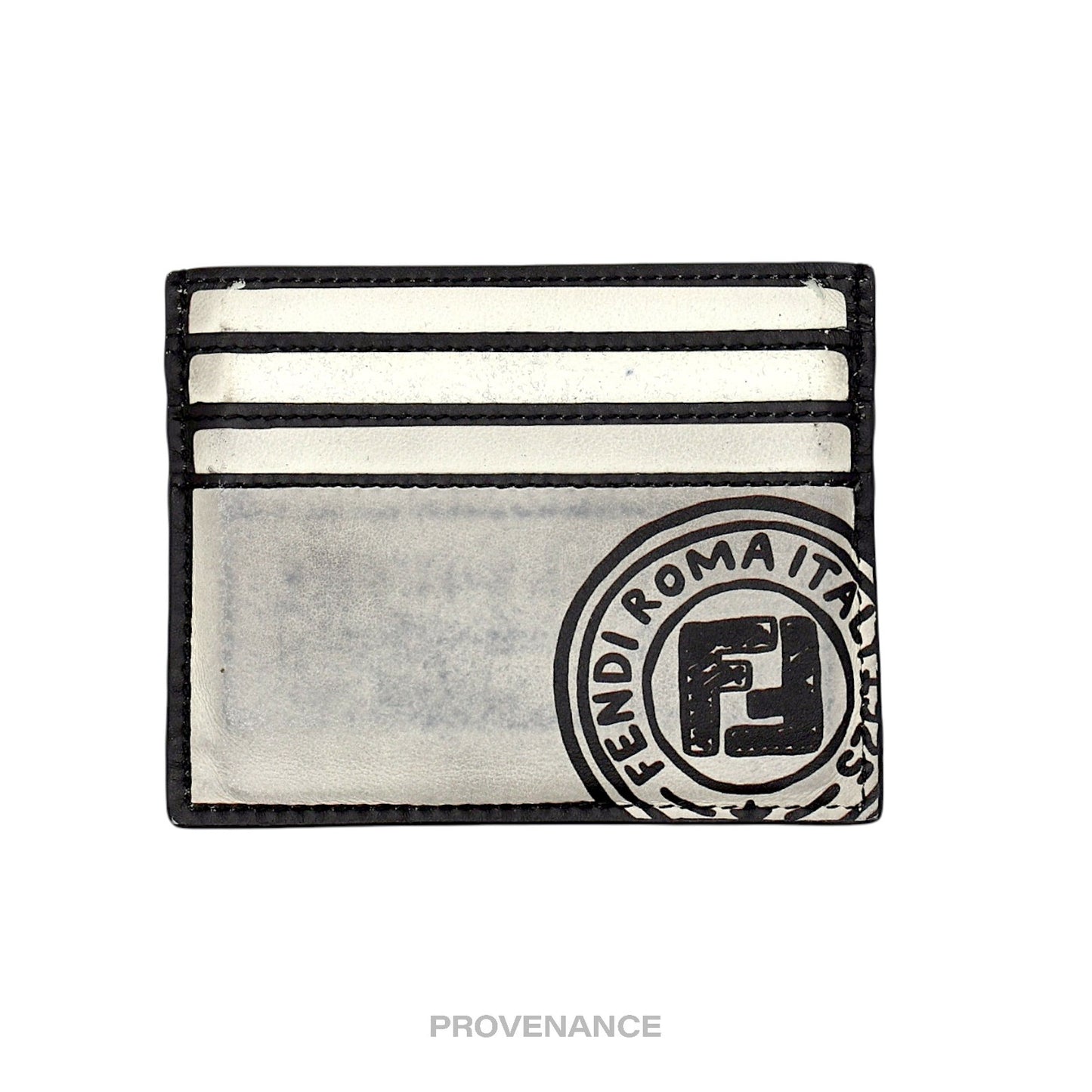 🔴 Fendi x Joshua Vides Card Holder Wallet - Black White